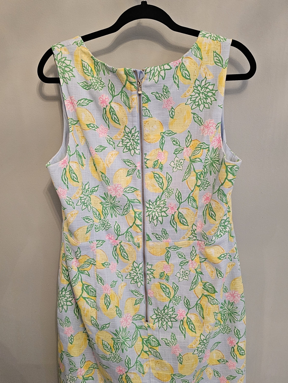 Lilly Pulitzer Lemon Print Shift Dress in Light Blue, Yellow, Green, Pink SZ 14 - Picture 3 of 4